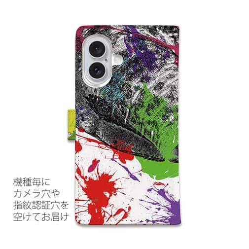 【手帳型】アオリイカ　ペンキペイント