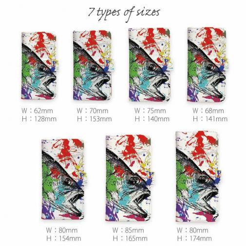 【手帳型】ブラックバス　ペンキペイント