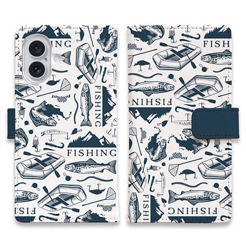 【手帳型】トラウトのシームレスパターン