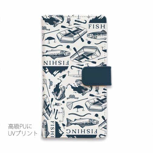 【手帳型】トラウトのシームレスパターン