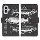 【手帳型】シンプルなトラウト三兄弟