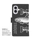 【手帳型】シンプルなトラウト三兄弟