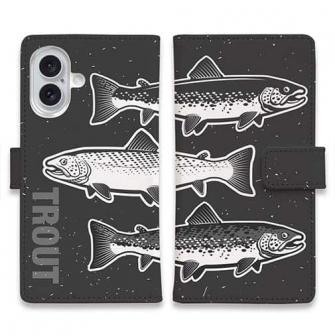 【手帳型】シンプルなトラウト三兄弟