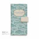 【手帳型】ビンテージ・フィッシュ　シームレスパターン