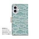 【手帳型】ビンテージ・フィッシュ　シームレスパターン