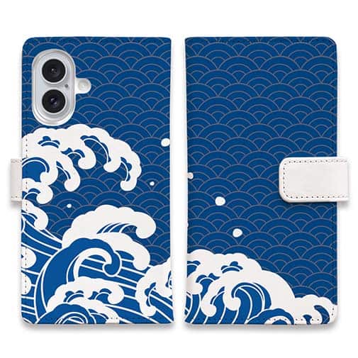 【手帳型】浮世絵風 波のイラスト