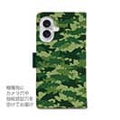 【手帳型】ブラックバス　迷彩大柄　フォレストグリーン