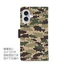 【手帳型】ブラックバス　迷彩大柄　ブラウンカラー