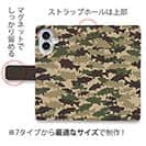 【手帳型】ブラックバス　迷彩大柄　ブラウンカラー