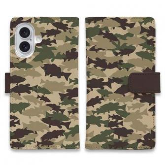 【手帳型】ブラックバス　迷彩大柄　ブラウンカラー