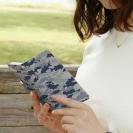 【手帳型】ブラックバス　迷彩大柄　ライトブルー