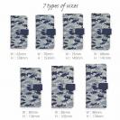 【手帳型】ブラックバス　迷彩大柄　ライトブルー