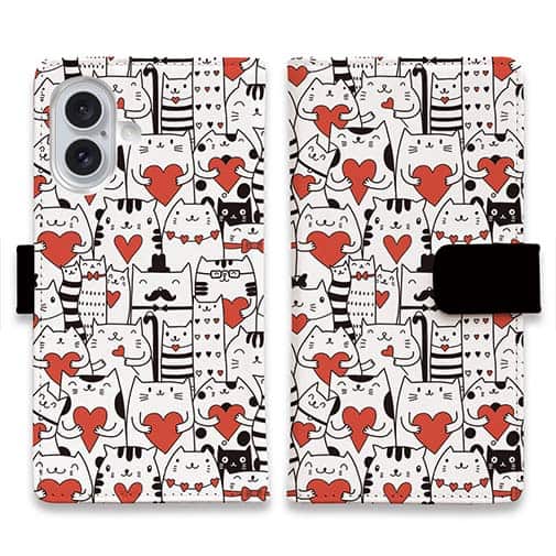 【手帳型】ハート猫