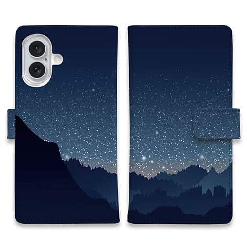 【手帳型】真夜中の星空