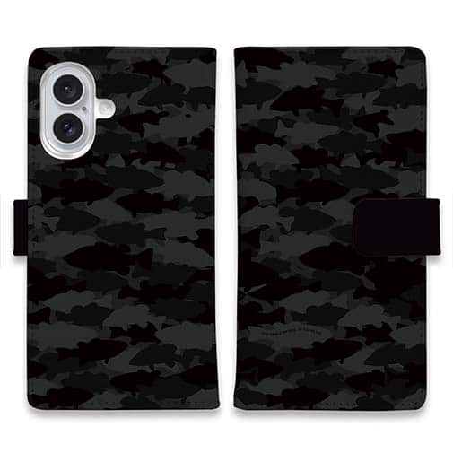 【手帳型】HEDGEHOG STUDIO　迷彩柄　ブラックバス　ニンジャ