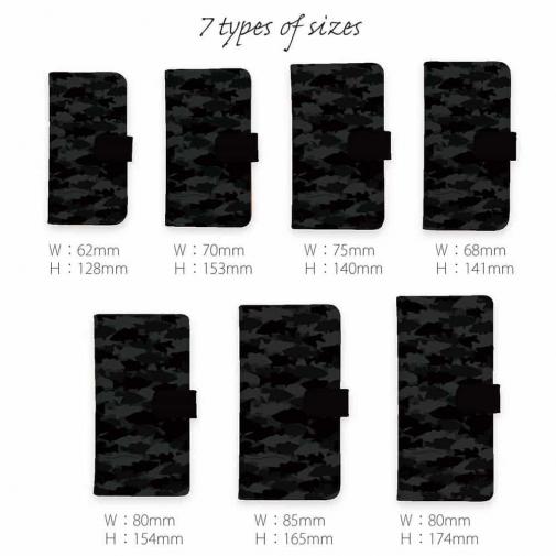 【手帳型】HEDGEHOG STUDIO　迷彩柄　ブラックバス　ニンジャ