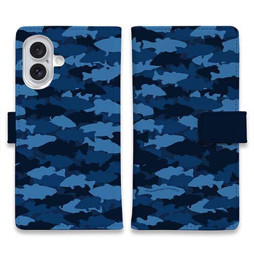 【手帳型】HEDGEHOG STUDIO　迷彩柄　ブラックバス　F-2