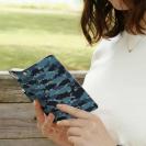 【手帳型】HEDGEHOG STUDIO　迷彩柄　ブラックバス　ナチュラルプロブルー