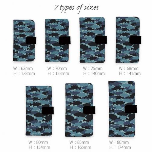 【手帳型】HEDGEHOG STUDIO　迷彩柄　ブラックバス　ナチュラルプロブルー