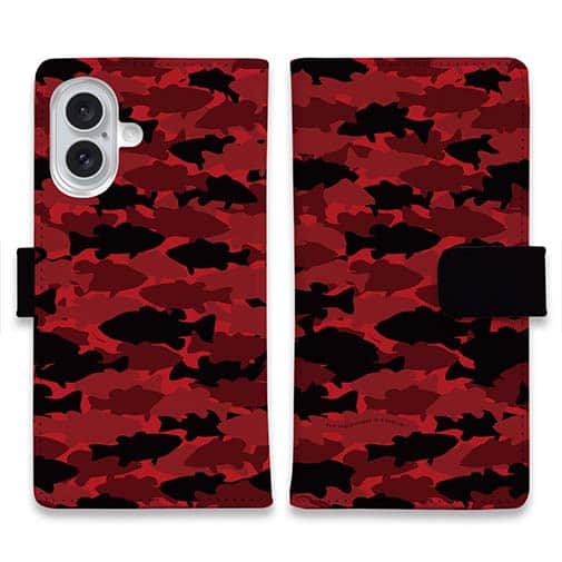 【手帳型】HEDGEHOG STUDIO　迷彩柄　ブラックバス　ピノノワール