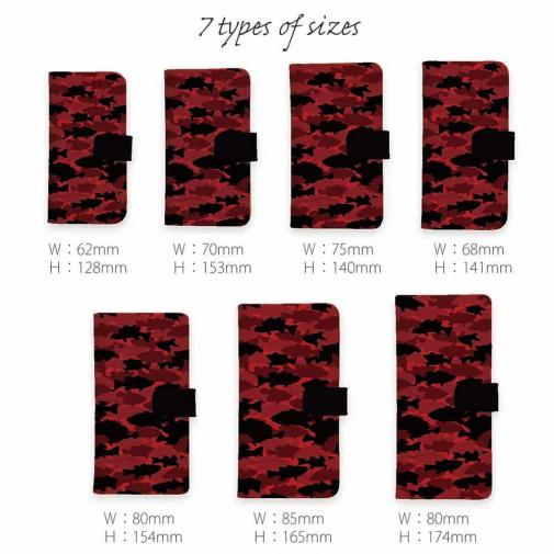 【手帳型】HEDGEHOG STUDIO　迷彩柄　ブラックバス　ピノノワール