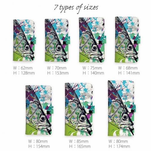 【手帳型】シーバス(ヒラスズキ)　ペンキペイント