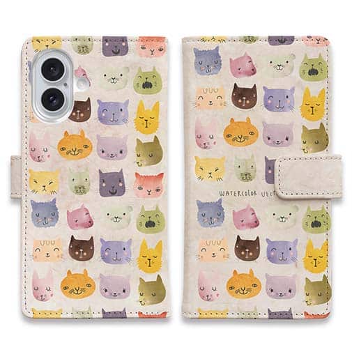 【手帳型】暖かい猫の顔