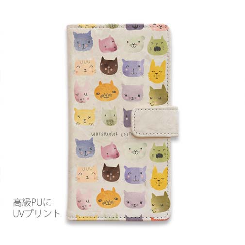 【手帳型】暖かい猫の顔