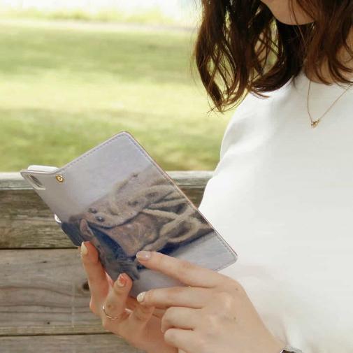 【手帳型】ブーツの中の子猫