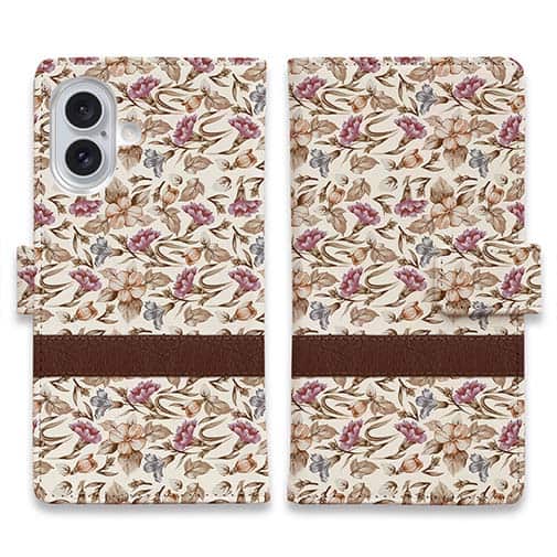 【手帳型】ビンテージな花柄