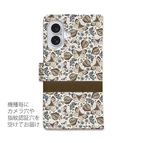 【手帳型】ビンテージなバタフライ(蝶)