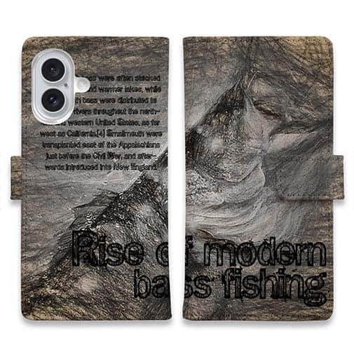 【手帳型】バスフィッシング　ダ・ビンチ風