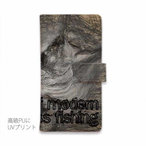 【手帳型】バスフィッシング　ダ・ビンチ風
