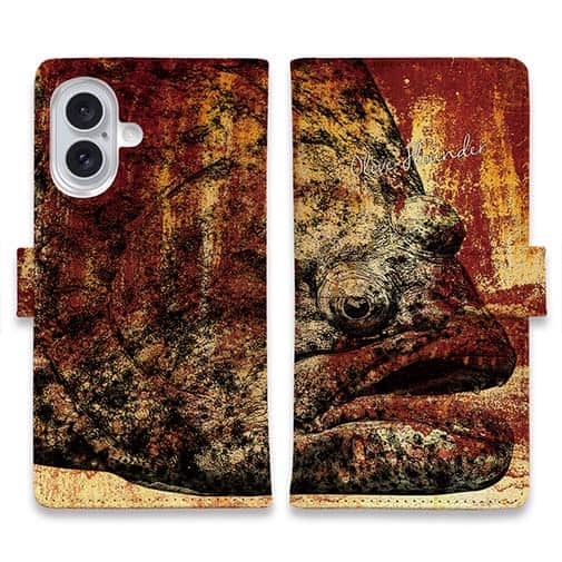 【手帳型】ヒラメ　鉄錆