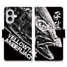 【手帳型】平政(ヒラマサ)墨絵風　黒