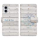 【手帳型】錨・帆船・コンパス・貝殻・灯台　海をイメージするイラスト