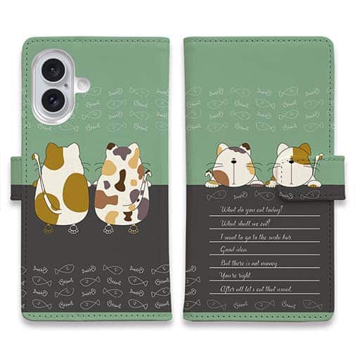 【手帳型】2匹の猫の会話