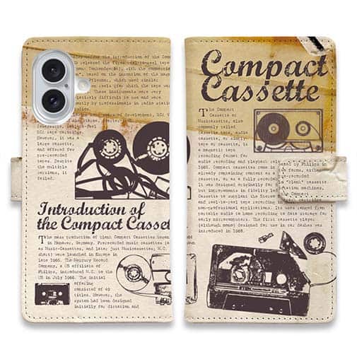 【手帳型】カセットデープでミュージック