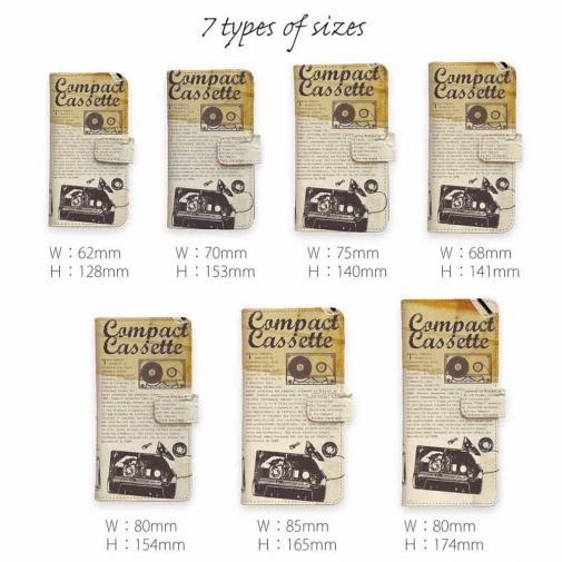 【手帳型】カセットデープでミュージック