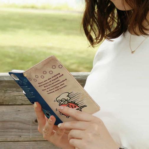 【手帳型】マダイ&イカ　ビンテージバージョン