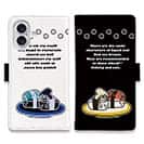 【手帳型】マダイ&イカ　ブラック&ホワイトバージョン