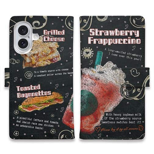 【手帳型】ストロベリーフラペチーノ　英語バージョン