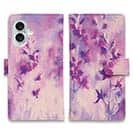 【手帳型】ラベンダー　パープルフラワー