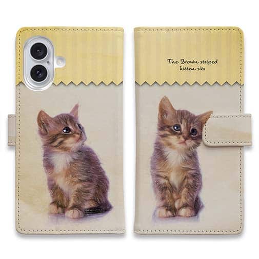 【手帳型】kitten sits 座る子猫