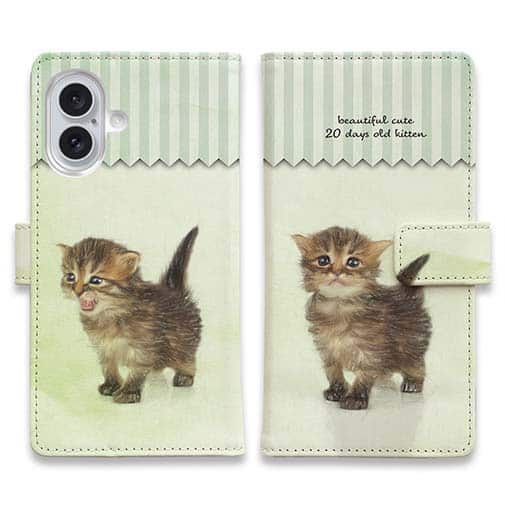 【手帳型】生後20日の可愛い子猫 イラスト