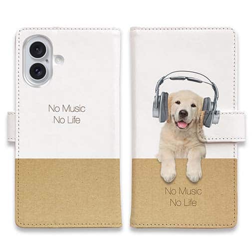 【手帳型】レトリバーだってNo Music No Life
