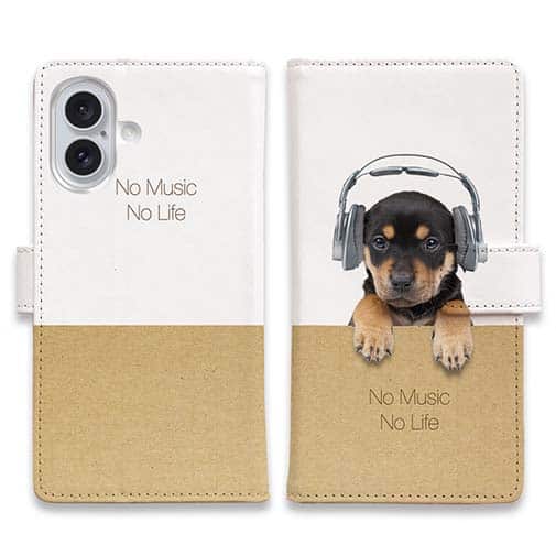 【手帳型】子犬だってNo Music No Life