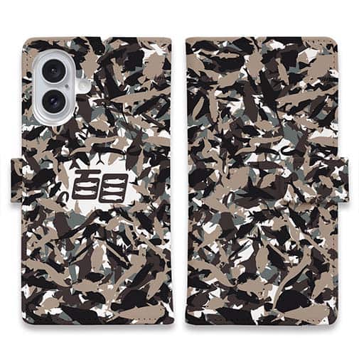 【手帳型】あかり　百目ロゴ　迷彩オールドブラウン