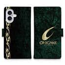 【手帳型】鬼掛　黒刃(くろやいば)　ターコイズ