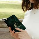 【手帳型】鬼掛　黒刃(くろやいば)　ターコイズ